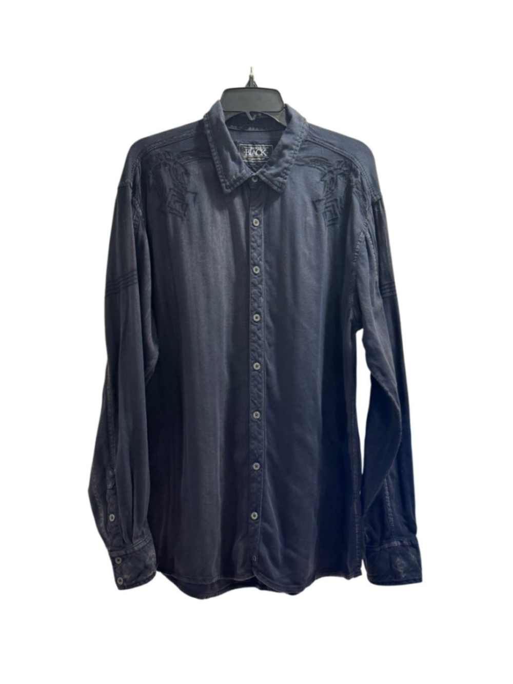 Men’s Buckle Black Long Sleeve Shirt